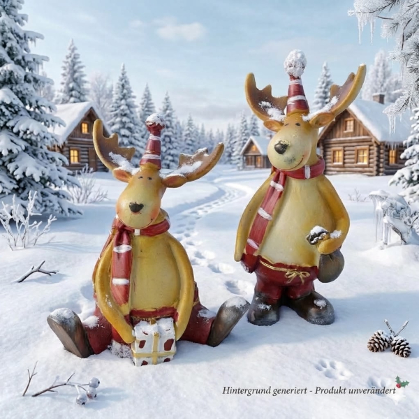 2er Set Niedlicher Elch Sack / Geschenk - Weihnachtsdekoration